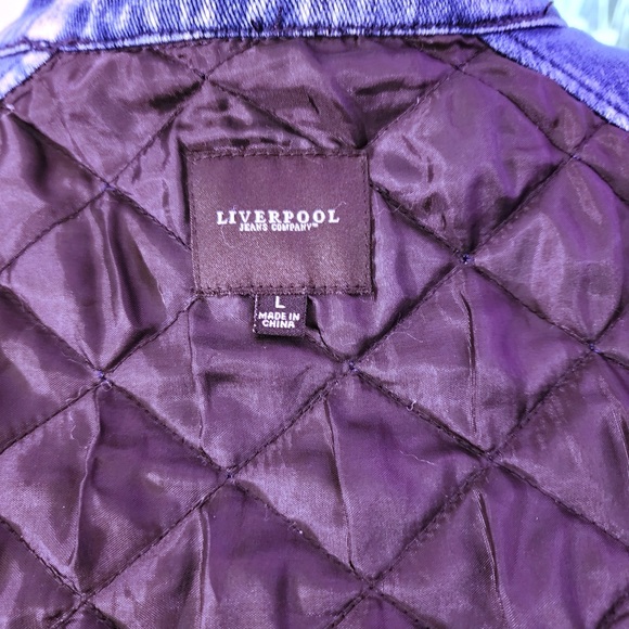 Liverpool Denim-Look Lined Vest Washed Blue L - Picture 6 of 9